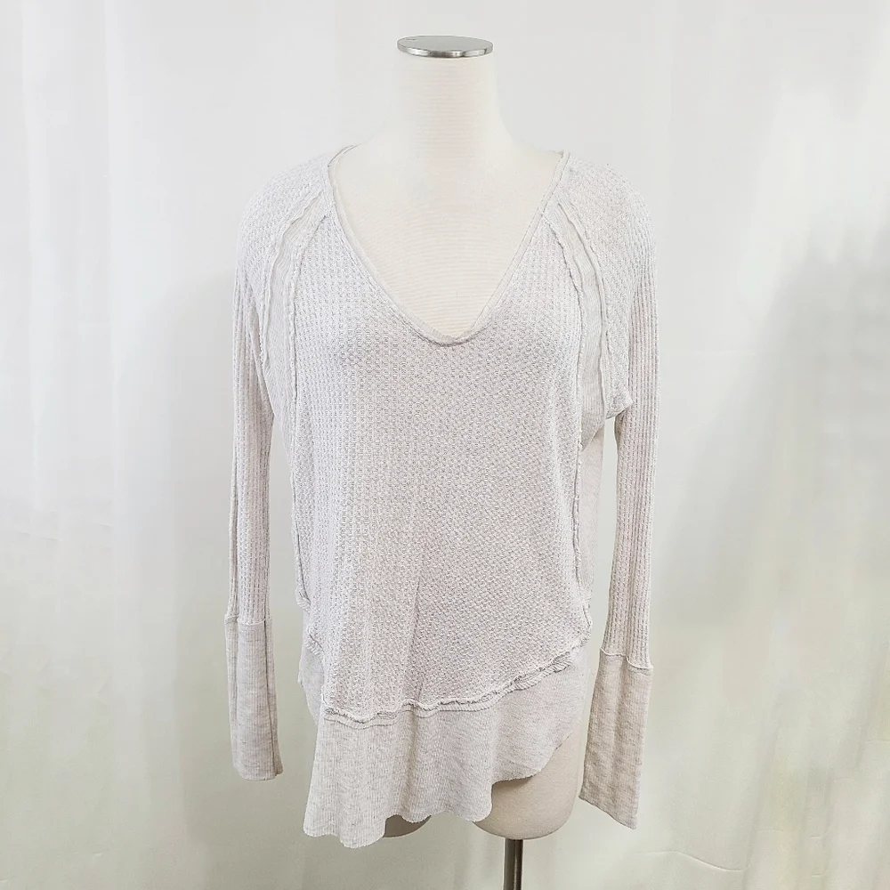 Free People Catalina thermal top Oatmeal heather Beige Women's size small